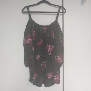 Torrid Floral cold shoulder top